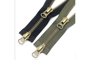 8# Metal Double-open-tail Zipper Factory Custom Wholesale Copper Chain Tooth Clothing Coat Large Zipper