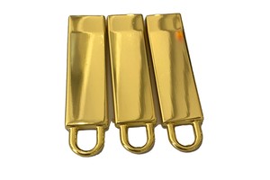 High Quality Shinny Golden Square Metal Zipper Slider New Style Custom Size Puller for Handbags and Backpack Accessories