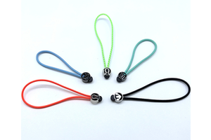 Wholesale Customized Colorful logo Slider and Elastic Zipper Puller Cord for Clothing