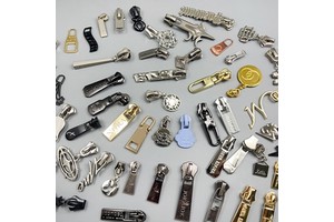 Handbag Accessory Customized Brand Logo Embossed Made Metal Zipper Puller With Slider For Bags/clothing