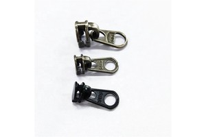 Sbs 3# High Quality Custom Non-Locking Zipper Puller Silver Black Made of Zinc Alloy for Clothing and Bags