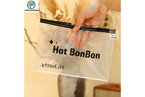 Custom clear Sealing Zipper Lock Bag Printed Bra Packaging Transparent Pull Slider Top Zipper Bag for Underwear