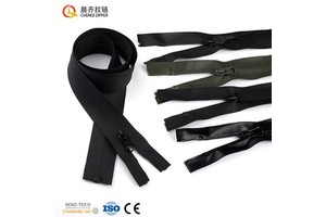 Factory Direct Supply #5 #8 Nylon Waterproof Open-end Zipper PU/TPU/PVC With Material Waterproof Zipper