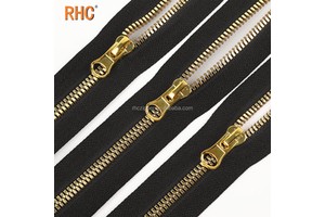RHC Custom 5# Gold Resin Zipper Fashion Style for Vislon Open-End Teeth Used for Bags & Down Jackets Zipper Style Corn Teeth