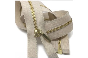 Customized 3# 5# 8# Light Gold Teeth Garment Zipper White Alloy Metal Separate Zipper