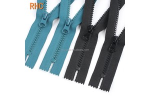 RHC Wholesale Custom Open-End Resin Zipper #8 #5 for Vislon Plastic Square Teeth for Down Jacket Backpack Tent