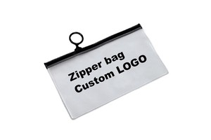 High Quality Custom PVC Zipper Bag with Finger Ring Plastic Resealing Ziplock Packaging Bag Slider Zipper Bag with logo