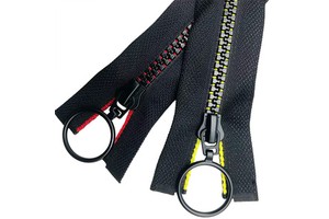 Hengda Factory Customized Resin Zipper with Ring Pulls Plastic Zipper for Jacket 90cm Plastic Zipper Size 5