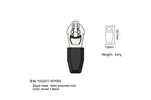 Custom Logo Zinc Alloy Zipper Slider Semi-Lock Nylon Material Supply Customers