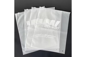 Factory Printing Logo Custom Frosted Plastic Zipper Bag, Packaging Clothes T Shirt Slider Zipper Matte Poly Bag for Clothing