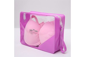 Wholesale Custom-Size Square Bottom Plastic Waterproof Frosty Semi-Transparent Lingerie Bags Moisture-Proof for Socks Use