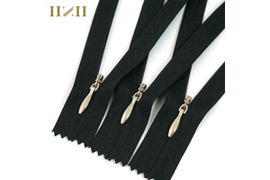 Black #3 Invisible Nylon Cloth Zipper for Dresses Skirts Half Skirts Trousers