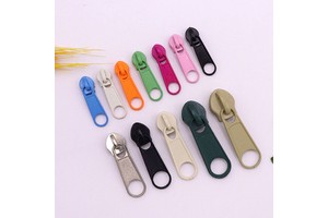 Custom Nylon Metal Pull Head Eco-Friendly Clothing Luggage Zipper Accessories Zinc Alloy Zipper Plate Long Plate Head Wholesale