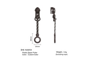 Customizable Zipper Bag Garment Clothing Accessories Durable Silicone String Puller Made of Plastic TPU PVC