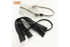【en-US】#5 Black Transparent Brass Zipper Mesh Tape Two-Way Close End Decorative Metal Chain Metal Zipper for Garment / Bag
