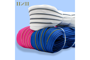 Eco-Friendly Nylon Zipper Manufacture Fancy #5 Metal Zip Colorful Plastic Zipper for Clothes Gold Zipper Tape