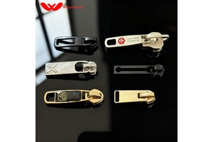 High-quality custom engraved logo metal brand zipper pull bag metal zipper pull handle bag clothing luggage zipper pull head