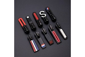 Custom Logo Stainless Steel Metal Zipper Puller with Zinc Alloy Slider Silicon for Garment Backpack Bag with Custom Logo