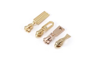 Rich Zipper Custom Logo Gold Brass Luxury Fashion Auto Lock Zipper Puller with Zinc Alloy Slider for Durable Bags