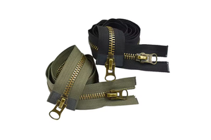 High Quality for Brass Zipper 5# 8# Eco-Friendly Nylon Double Sliders Auto Lock Bronze Long Chain Open-End Jacket Accessory