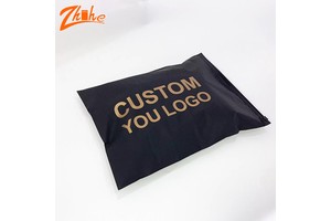 Customized Printing Logo Plastic Zipper Slider Frosted Matte Black Zip Lock Compostable Zipper Packaging Bag for Clothes