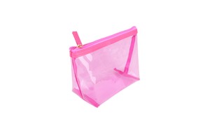Customized Biodegradable PVC Zip Lock Slider Plastic Bag Clear Pink Portable Clothing Packaging Zipper Pouch Character Logo