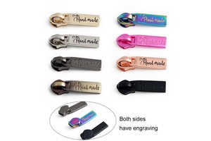 Nolvo World Factory Wholesale 5# Nylon Zip Sliders Custom logo Puller Zipper for Bags Zipper Puller
