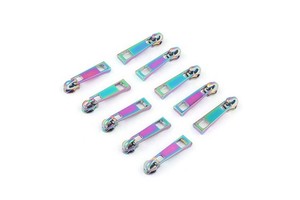 Wholesale Fancy Metal Zipper Slider Design Custom Logo Rainbow Zipper Puller for Garment
