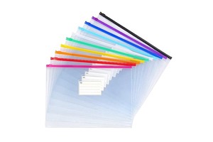 Wholesale Customize Pvc Zipper High Quality Plastic File Bag Poly Zip Lock Envelopes Files Zipper Folders