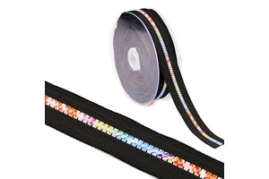 Wholesale Zip Black Tape 3# 5# 8# 10# Colorful Resin Teeth by the Yard Plastic Rubber Plastic Resin Zipper Roll for Down Jackets