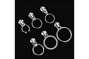 Zipper puller custom logo #3 #5 #8 Zinc Alloy Zip Pulls Ring Zipper Sliders Head Metal Custom Stainless Steel Zipper Puller