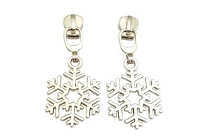 Custom Snowflake Metal Zipper Slider Pullers for Suitcase/Clothing
