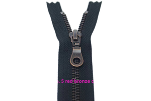Genuine for YKK No. 5 Bronze Eco-Friendly Metal Zipper 12CM-70CM Black Color for Garments Bags Pockets Pants Buttons