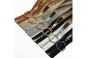 Wholesale Custom Color Open-End Brass Zipper for Clothing High Quality Eco-Friendly Gold Teeth Metal Zipper