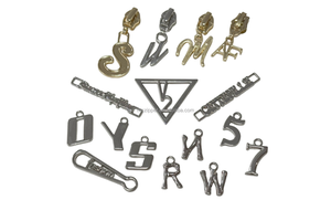 Luxury Handbag Designer Gold Puller Zipper Slider with Star Embossed Custom Logo Metal Zip Puller OEM Custom Bag