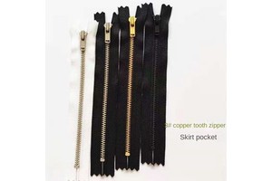 Bag Skirt YKK3 Brass Teeth Metal Zipper Eco-friendly Auto Lock Slider Nylon Closed-end White Pocket Wallet Shorts Fine Garment