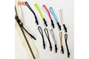 T-084# Black Reflective Drawstring Heat Shrink Tube for Outdoor Clothing Decoration Durable Adjustable Cord Design