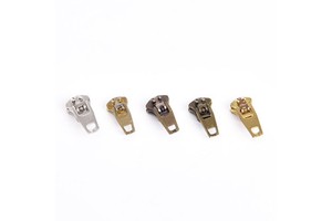 Wholesale Custom Plated 3# 4# 5# Brass Zipper Puller YG Slider Semi-auto Lock