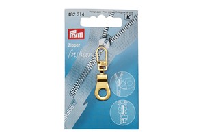 Prym 482314 Fashion Metal Gold Zipper Pullers Eyelet for Clothing, Bags