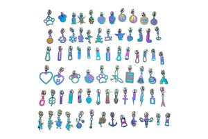 Manufacturing Luggage Rainbow Puller Zipper Slider Wholesale Zipper Pull Decorative Handbag Metal Zip Slider