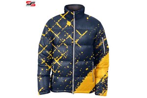 High Quality Custom Puffer Down Jacket for Men Promotional Fashion Shiny Winter Coat With Hooded Streetwear Style