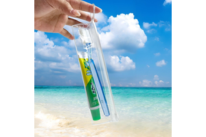 Custom LOGO Travel Customs Toiletries Zip clear PVC Toothbrush Pouch Dental Packing Bag Zipper Slider Clear PVC Toothbrush Bag