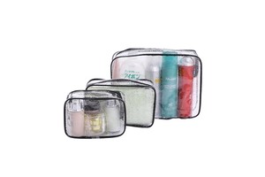 Wholesale Customized Printed Beauty Polyester slider ziplock bag sizes make up bag