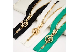 High Quality 3# 5# 8# Brass Auto Lock Metal Zippers Jeans Clothing Custom Zips Closed End Metal Zipper for Jacket Bag