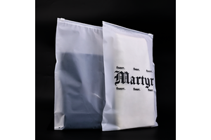 Custom Logo Clothing Packaging Frosted Zipper Bags Clear Frosted Ziplock Plastic Zip Bag