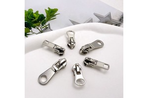 Wholesale Custom Auto-lock Nylon Zipper Slider Puller Head 3#5#Zipper Pull Zinc Alloy Star Brand Logo Plating for Garment Bag