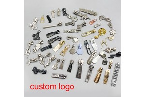 Supplier Wholesale Custom Zipper Head 3D Engrave logo Puller Zipper for Bags High Quality Plating Zipper Pull 5#