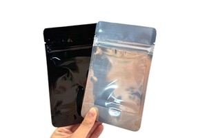 Sealable Heat Seal Barrier Bag White Mylar Clear Front Odor Proof Resealable Stand up Pouches with Ziplock for Liquids and Solids