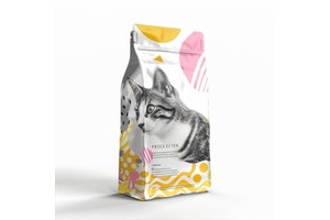 Top Zip Square Bottom PET Window 500g/1kg/2kg Moisture Resistance for Cat Pet Food Flat Bottom Pouch Packaging Gravure Printing