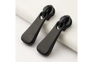 Custom Engraved Logo Metal Zipper Slider Puller Non-Lock Matte Black Zipper Pull 5# Zipper Puller for Bag, Clothes, Backpack